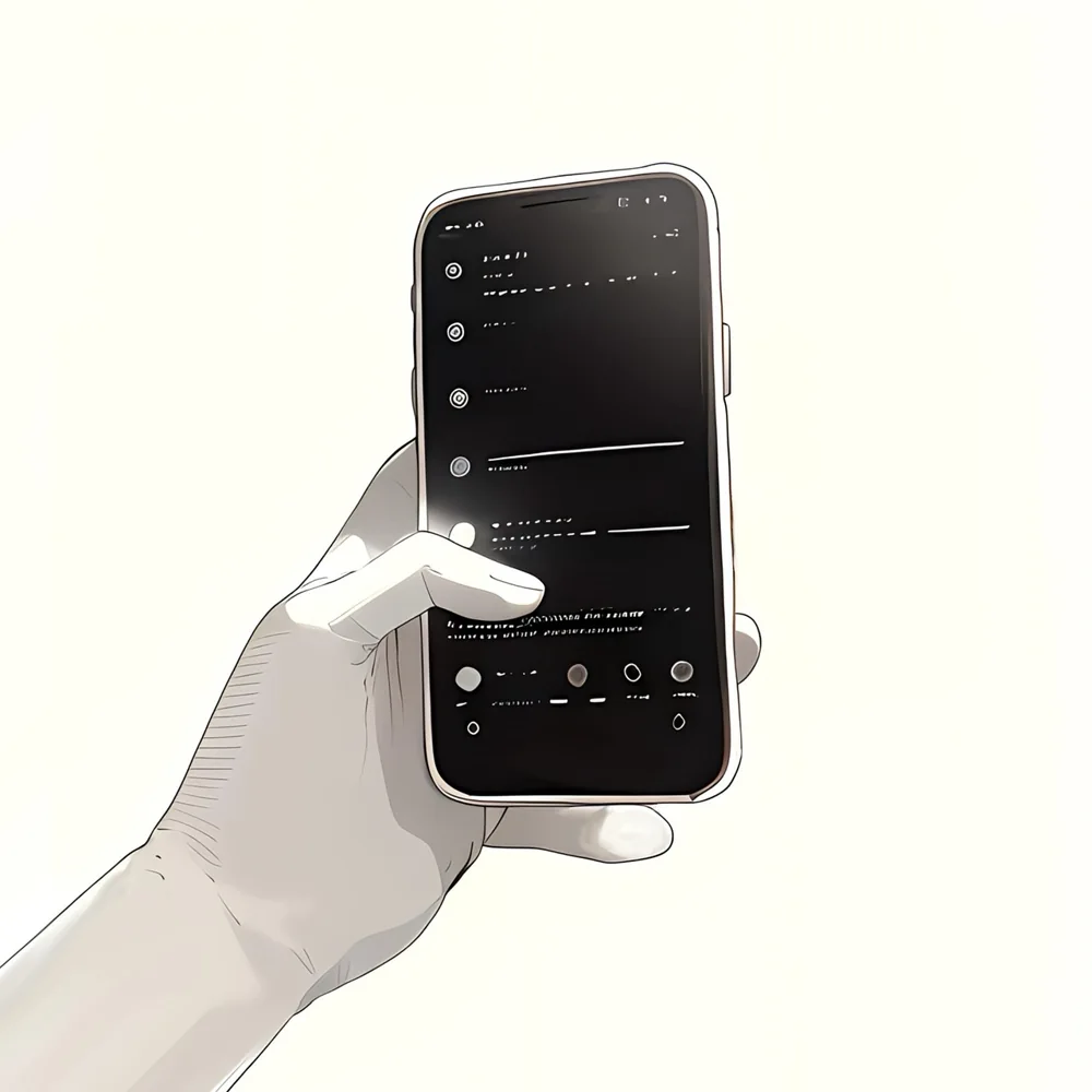 Ilustración conceptual de teléfono y contenido digital